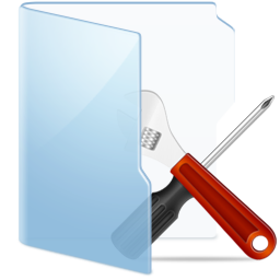 Blue Folder Tools Icon 256x256 png
